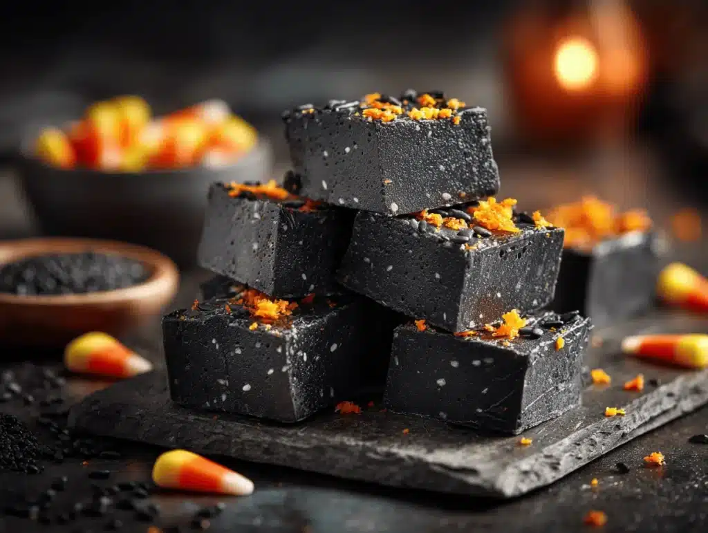 Halloween black sesame fudge - featured image