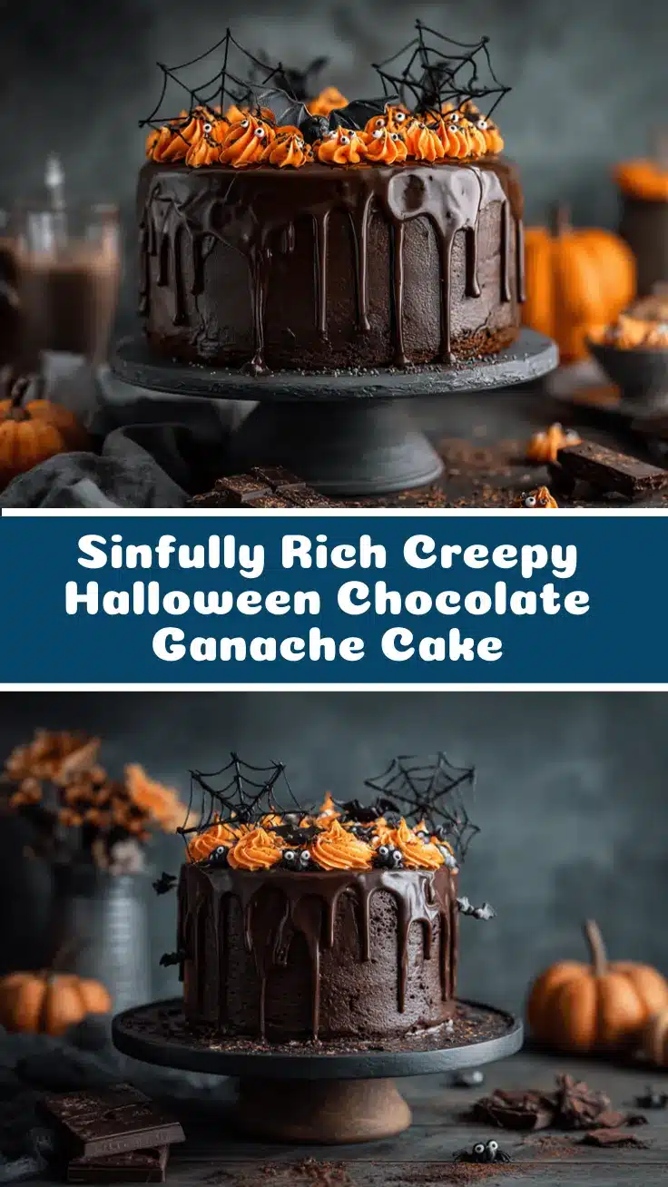 Halloween chocolate ganache cake recipe