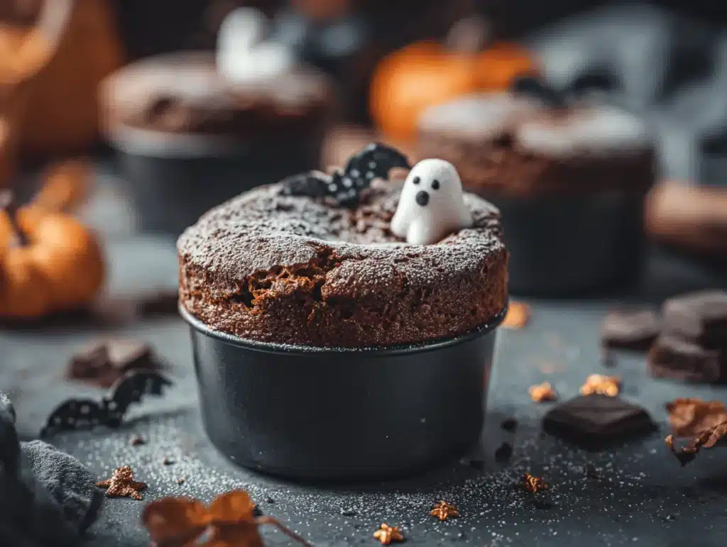 Halloween chocolate soufflé - featured image