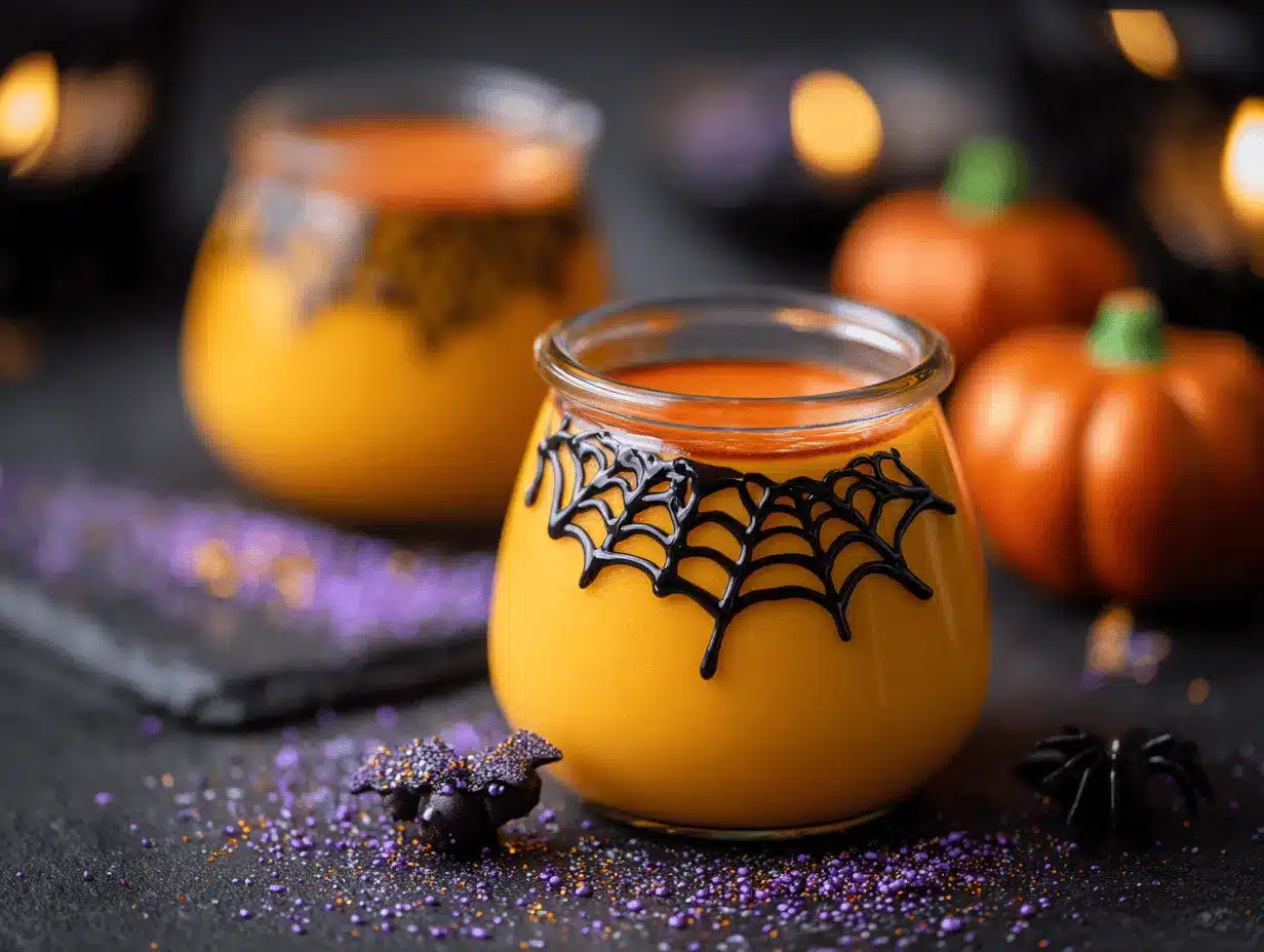 Halloween Orange Panna Cotta preparation steps