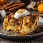 Halloween pumpkin bread pudding - featured image
