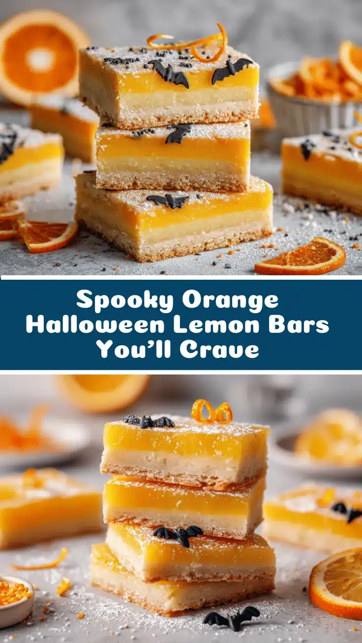 orange Halloween lemon bars recipe